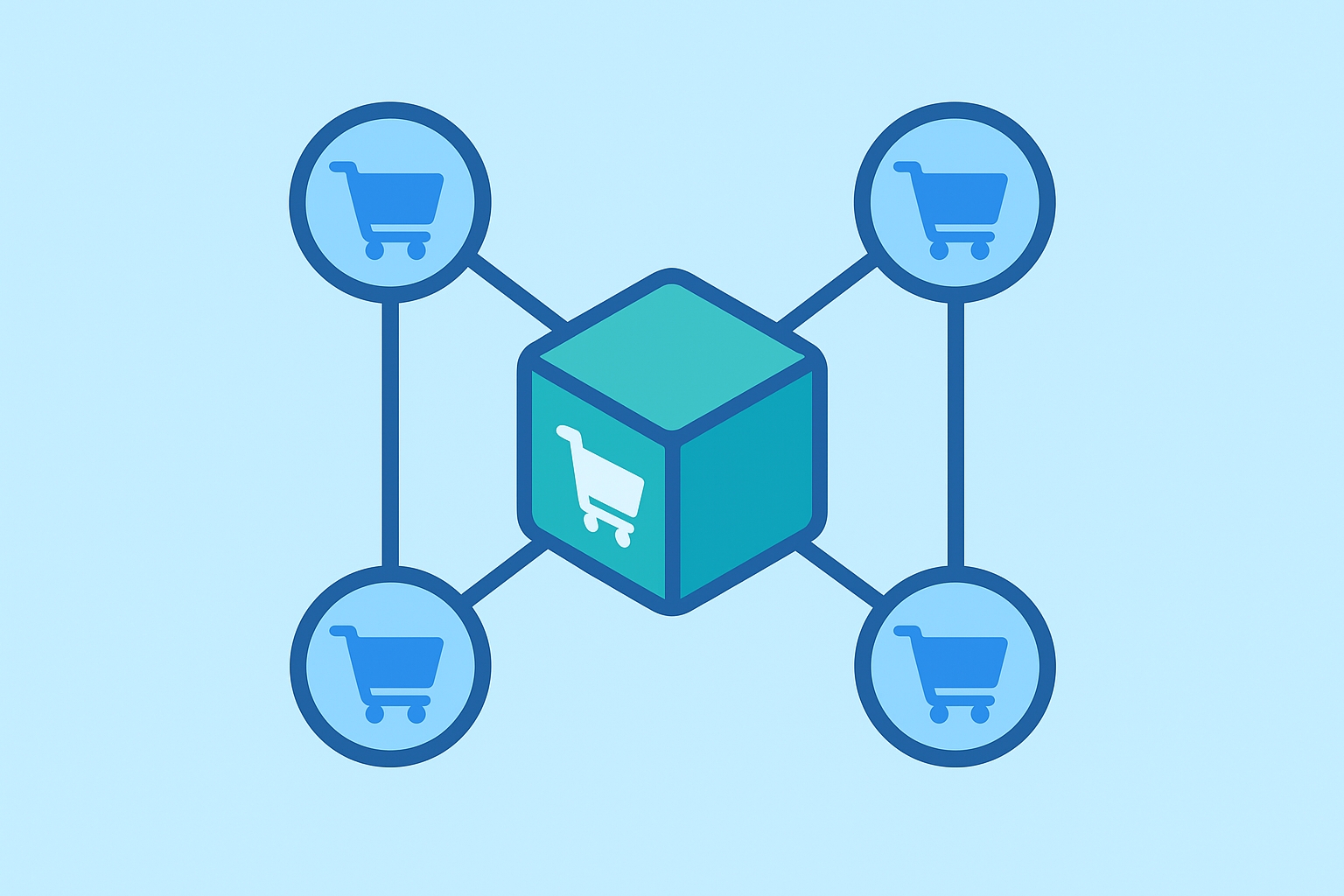 Marketplace on Blockchain Illustration